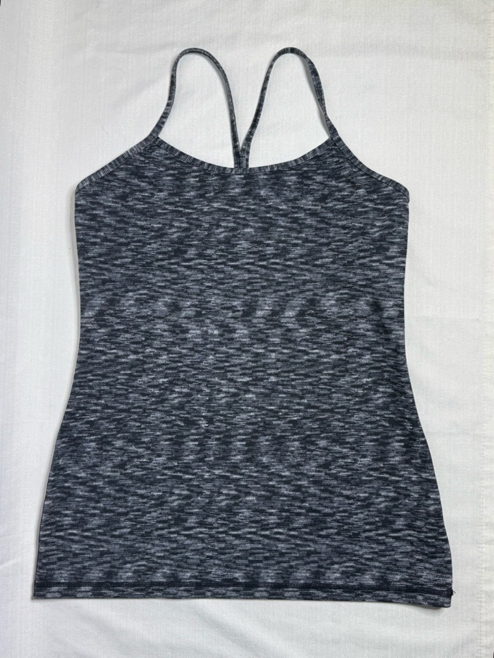 Lululemon Power Y Tank Top Womens Size 10 Gray Black Racerback Light Support